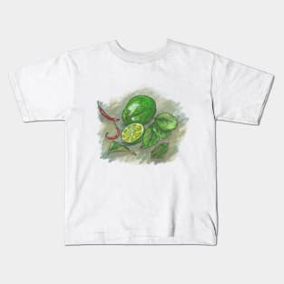 Lime and chili pepper Kids T-Shirt